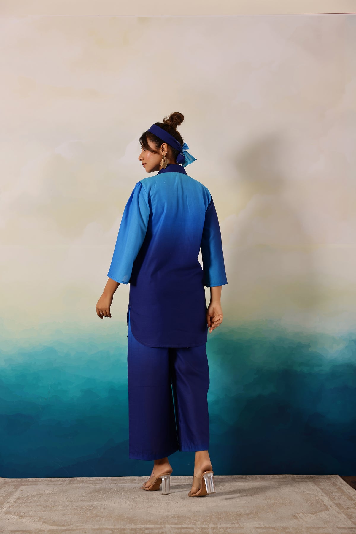 Ocean Blue Navy Ombre Coord Set