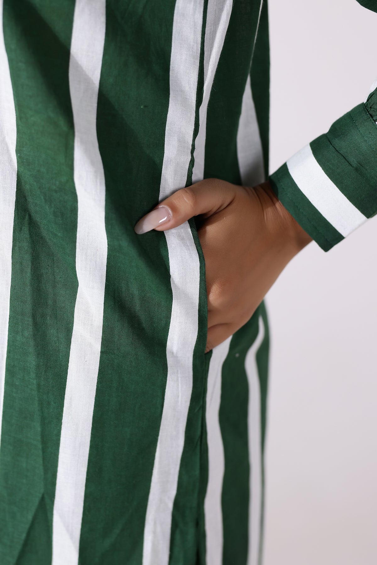 The Green Stripes Cotton Coord Set