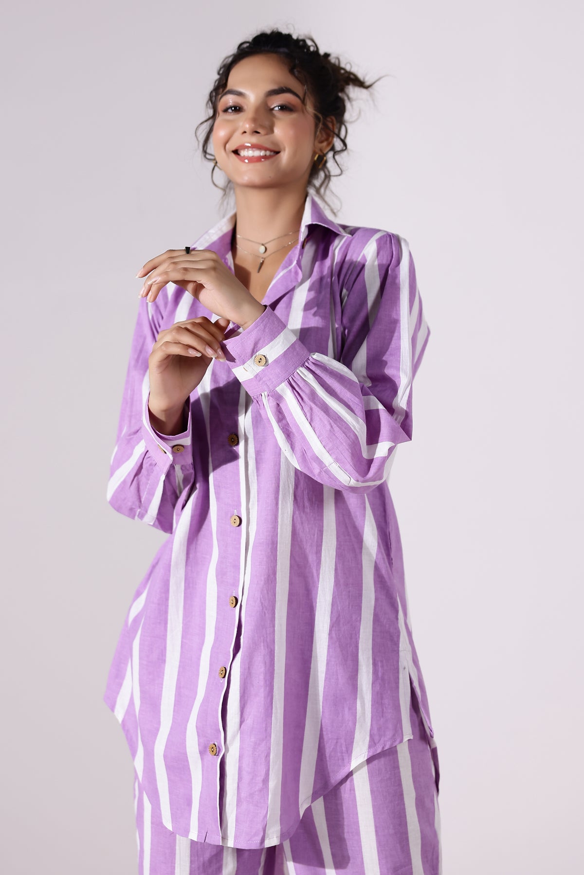 The Lavendar Stripe Cotton Coord Set