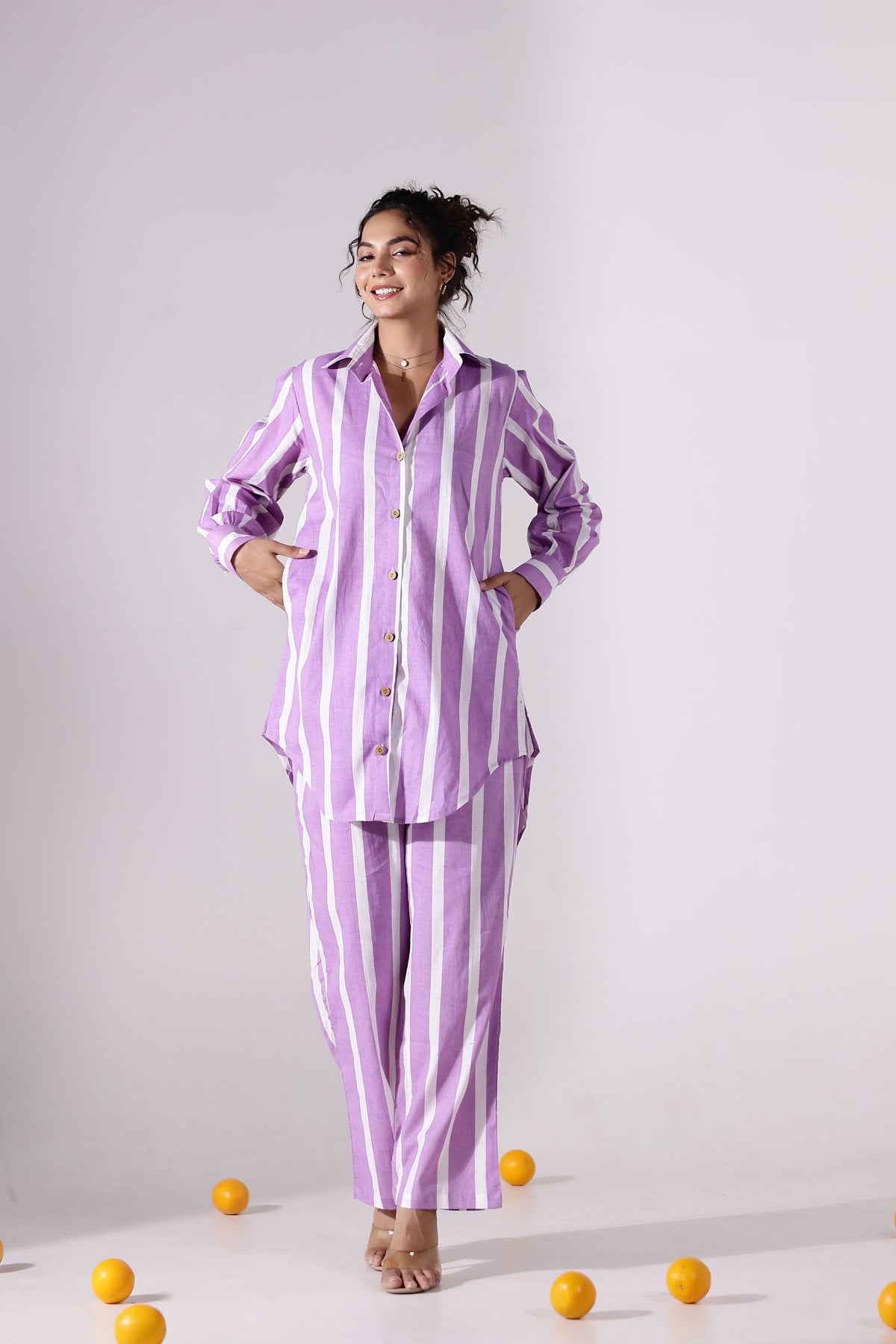 The Lavendar Stripe Cotton Coord Set