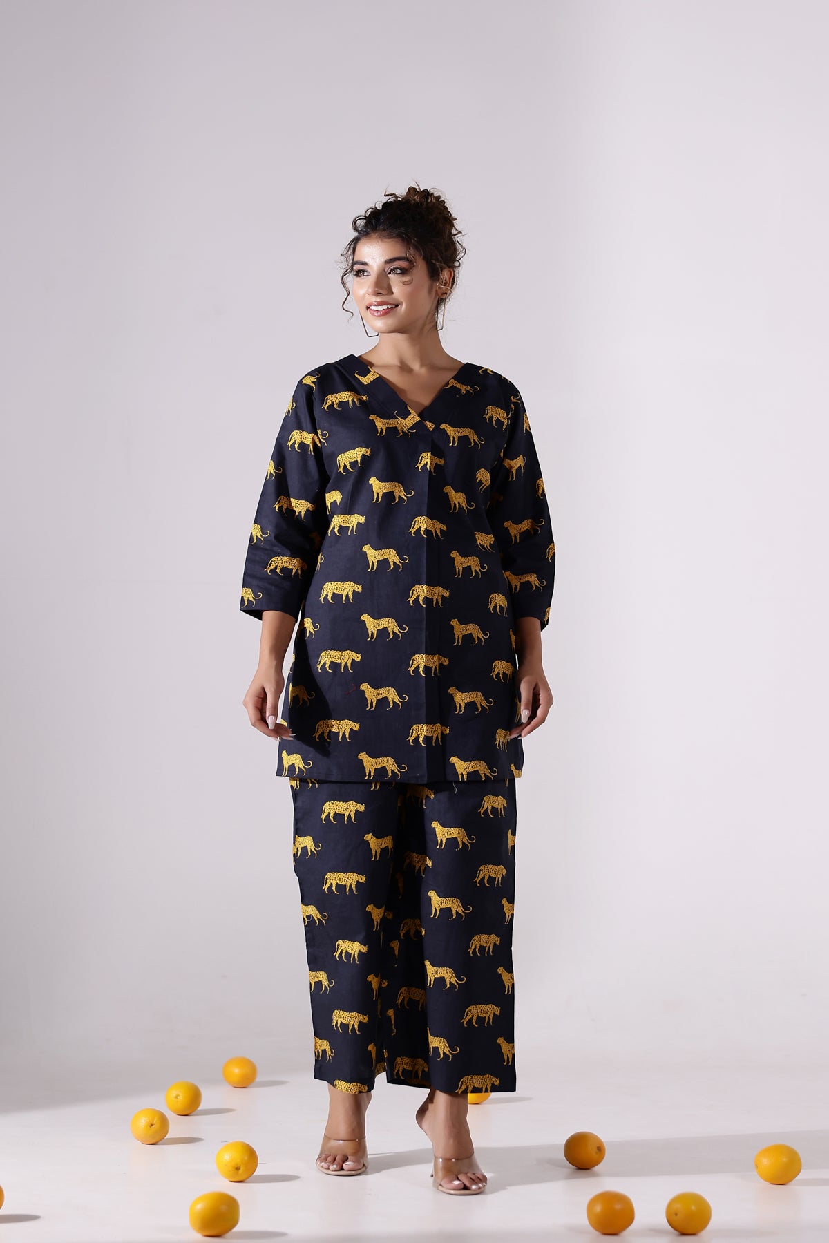 The Black Mustard Leopard Cotton Coord Set