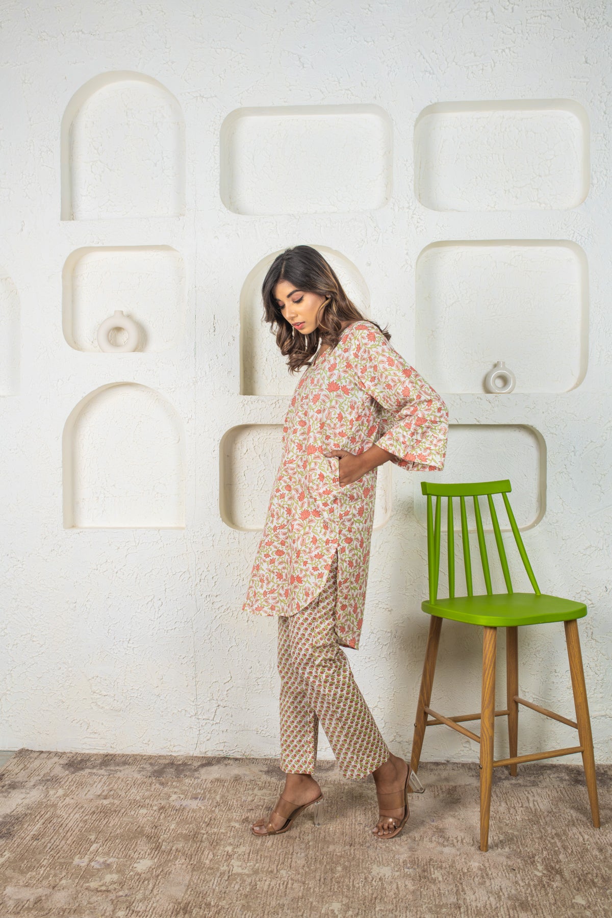 White Lotus Cotton Top & Pant Set