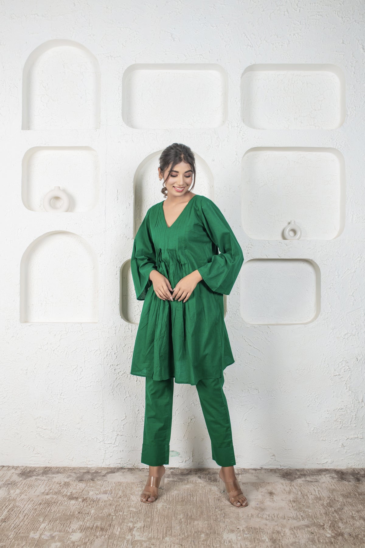 Bottle Green Cotton Coord Set