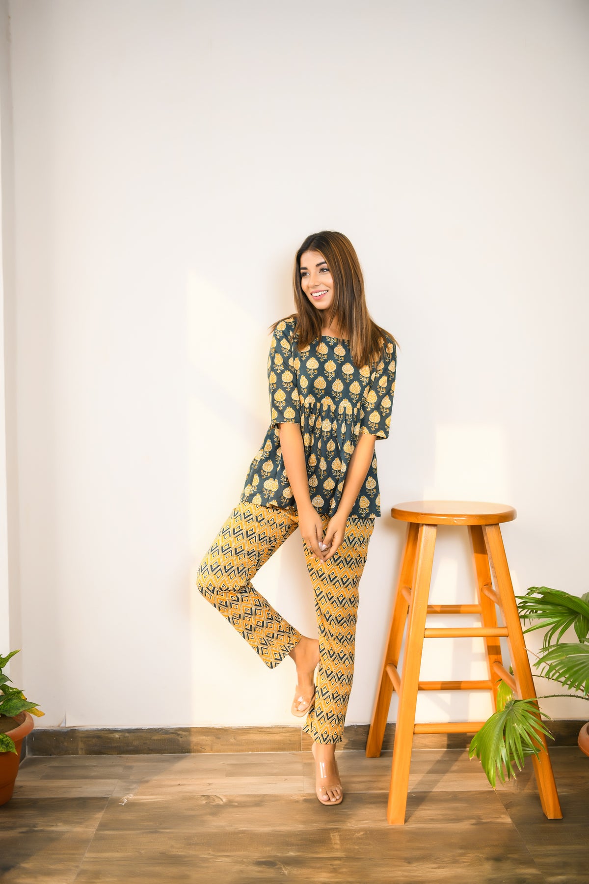 Moss Green Top & Pant Set